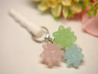 こんぺいとう３粒　イヤホンピアス　シャーベットカラーの画像