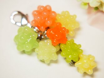 こんぺいとうじゃらじゃら　フック付きチャーム　ビタミンカラーの画像