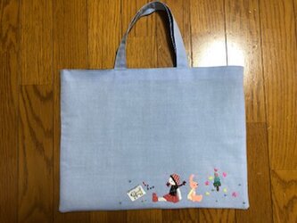 １点限定★可愛いパッチワーク刺繍のレッスンバッグの画像
