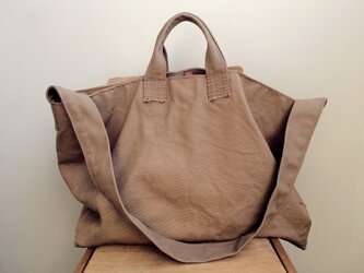 ■ nori. 帆布 2wayショルダートート　カーキの画像