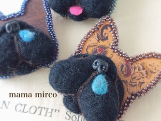 フレンチブル 鼻水ブローチ♪黒の画像