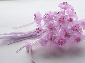 ピンクピンクの桜のコサージュE8の画像