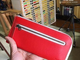 【販売開始】　ちいさな長財布 ”りんご” イタリアレザーの画像