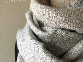 手織りカシミヤショール　クラッシックホワイトの画像