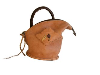 山羊革　ポーチ　ベージュの画像