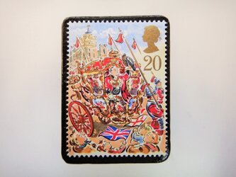 イギリス　切手ブローチ　4726の画像