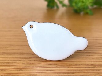七宝ブローチ「ふくふく」Ｓ白色の画像