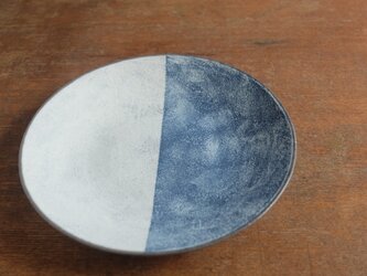 インディゴ 丸皿 半月 7寸の画像