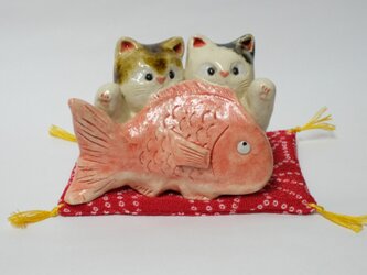 ペア猫招き猫の画像