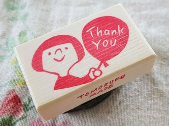 消しゴムはんこ「Thank You☆風船ガール」の画像