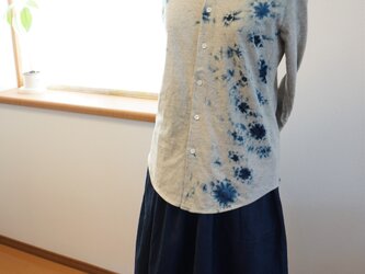 藍染　カットソー長袖シャツ　白影　size1の画像