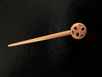木のかんざし　組み木絵レリーフ「華」の画像