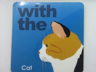 三毛猫 横顔 ステッカー CAT IN CAR 玄関 車 キャリーバッグの画像