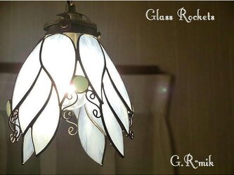 天使の白いらんぷ  ステンドグラス 照明 ランプ ペンダントの画像