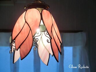 天使のピンクらんぷ  ステンドグラス 照明 ランプ ペンダントの画像