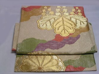 正絹袋帯　二重太鼓　二部式帯にリメイクしました　お試し価格の画像