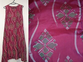 Sold Out着物リメイク♪花菱模様が可愛い銘仙チュニックワンピース脇裾変形♪ハンドメイド・春の画像