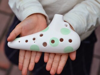 はじめてのオカリナ　子供のための指先能力向上やプレゼントに♪（ドット color：Lightgreen）の画像