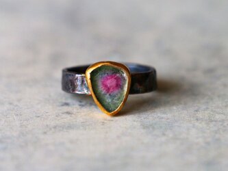 古代スタイル＊天然スイカトルマリン　指輪＊9号　SV