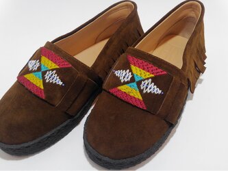 [SALE]Shuta Moccasin shoes シュタ レザーモカシン A.brown 23.5cmの画像