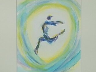 水彩画 水彩と色鉛筆のコラボ画 明日へ ジャンプの画像