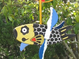木創り鯉のぼりセット『風見鯉』（庭・ベランダ・室内）の画像