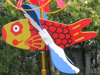 木創り鯉のぼりセット『恋のぼり』（庭・ベランダ・室内用）の画像