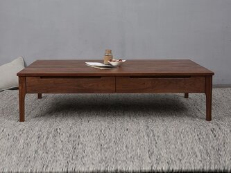 オーダーメイド 職人手作り ローテーブル センターテーブル 収納 天然木 無垢材 木目 木工 おうち時間 LR2018の画像