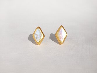 [ピアス]金箔パール／Hishi　スタッドピアスの画像