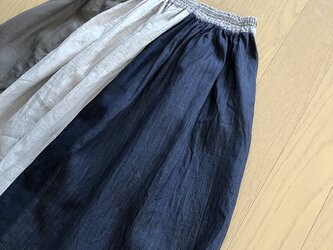 リネンのパッチワークスカート M~Lの画像