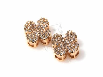PDT-402-G【2個入り】キュービックジルコニアフラワーペンダント,CZ flower Pendantの画像