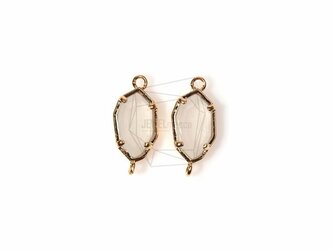 GLA-012-G【2個入り】ホワイトグラスペンダント, White Faceted Octagon Glassの画像