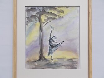 水彩と墨のコラボ画  夢の中の風景 ｄの画像
