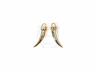 PDT-658-G【4個入り】シャイニーホーンペンダント,Shiny Horn Pendantの画像