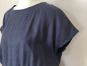 リネンでシャーリングワンピース M~Lの画像