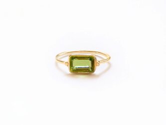 k18 Peridot Baguette リング/ 受注制作