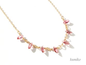 ピンクトルマリンのネックレスです（約５０ｃｍ）の画像
