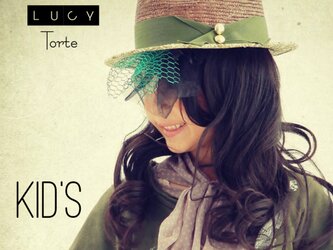 《KID'S》ストローハット【BROWN×GREEN】の画像