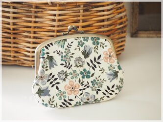 ■リバティ・フランダースリネンの親子がま口財布【ミニマムサイズ】 / エデナム・グリーンオレンジ ■の画像