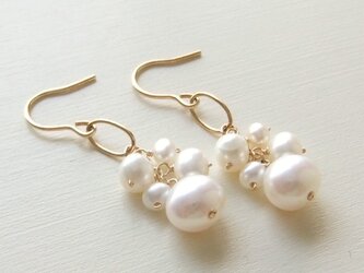 淡水パール×オーバルピアス(14kgf)の画像