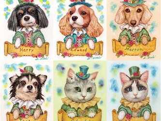 【額縁なし】ペット肖像画ミニサイズ【犬、猫、その他動物】の画像