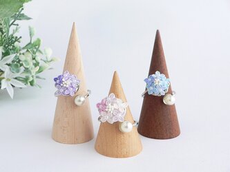 がくあじさいのリング ＊つまみ細工＊の画像
