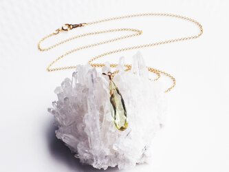レモンクォーツのロングファセットカット50cmネックレス　～Pamplemousseの画像
