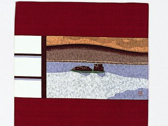 風呂敷　龍安寺　井堂雅夫　現代木版画　ふろしき　 京都風景　綿100％　48cm幅の画像