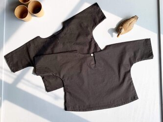 80cm : コットン五分袖Tシャツ（ブラック）for boy & girlの画像