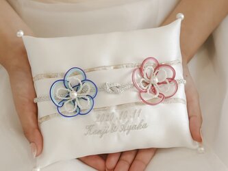 和風リングピロー【雛・ひな】刺繍入りの画像