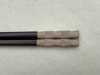 箸　市松　白×溜塗（長さ23㎝）の画像