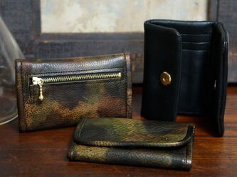card+coin case-スマートキー収納可/Italy迷彩Leather＃カーキ/限定サービス品の画像