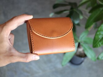 【受注生産品】ミニギャルソンウォレット ～栃木アニリンキャメル×栃木ヌメ～の画像