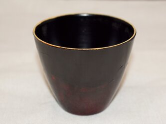 カップ　黒漆朱漆塗別溜塗の画像